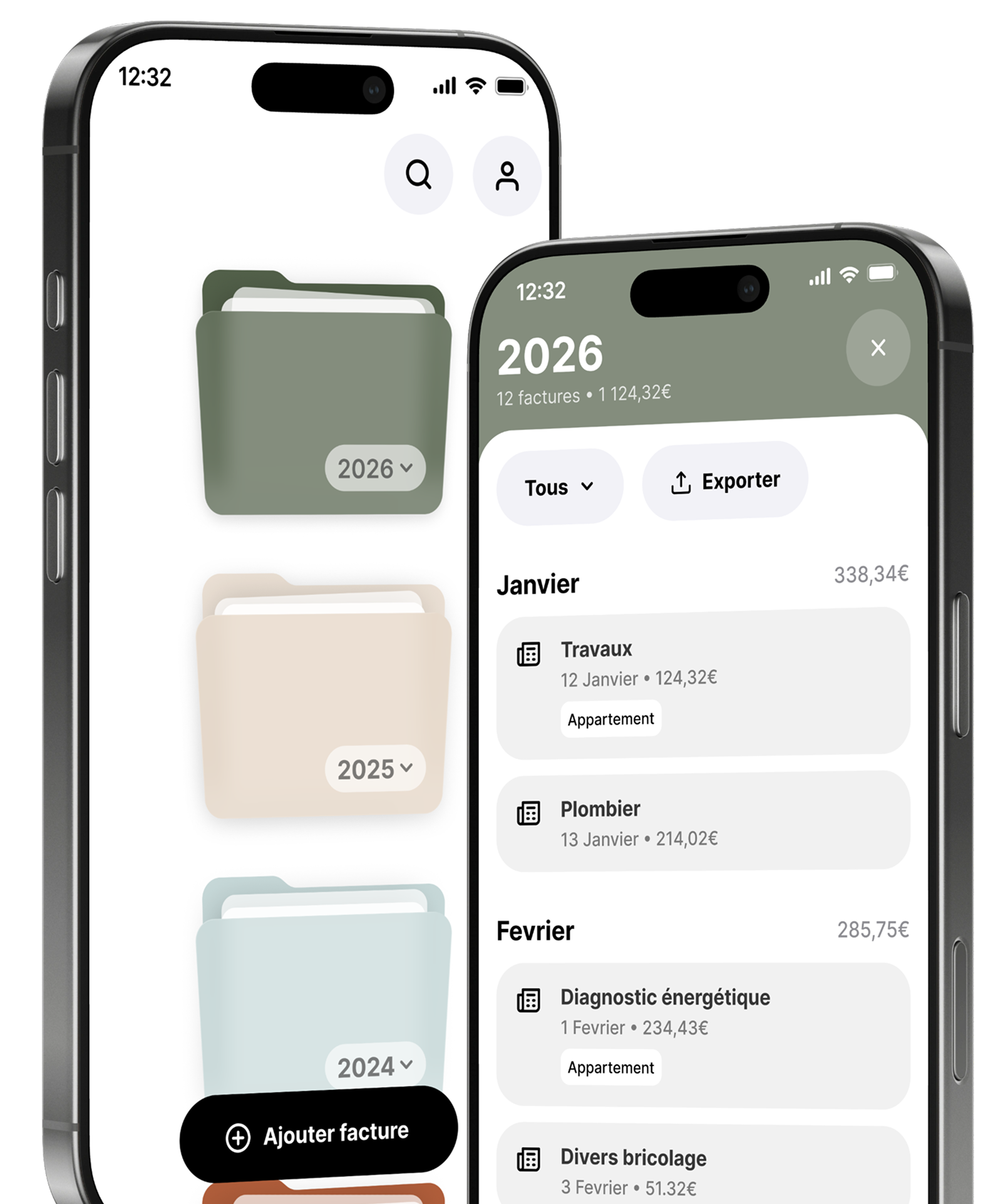 Aperçu de l'app OneFolder sur iPhone